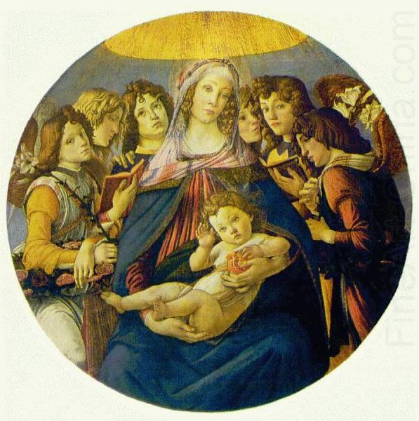 Madonna of the Pomegranate (Madonna and Child and six Angels) fdgd, BOTTICELLI, Sandro